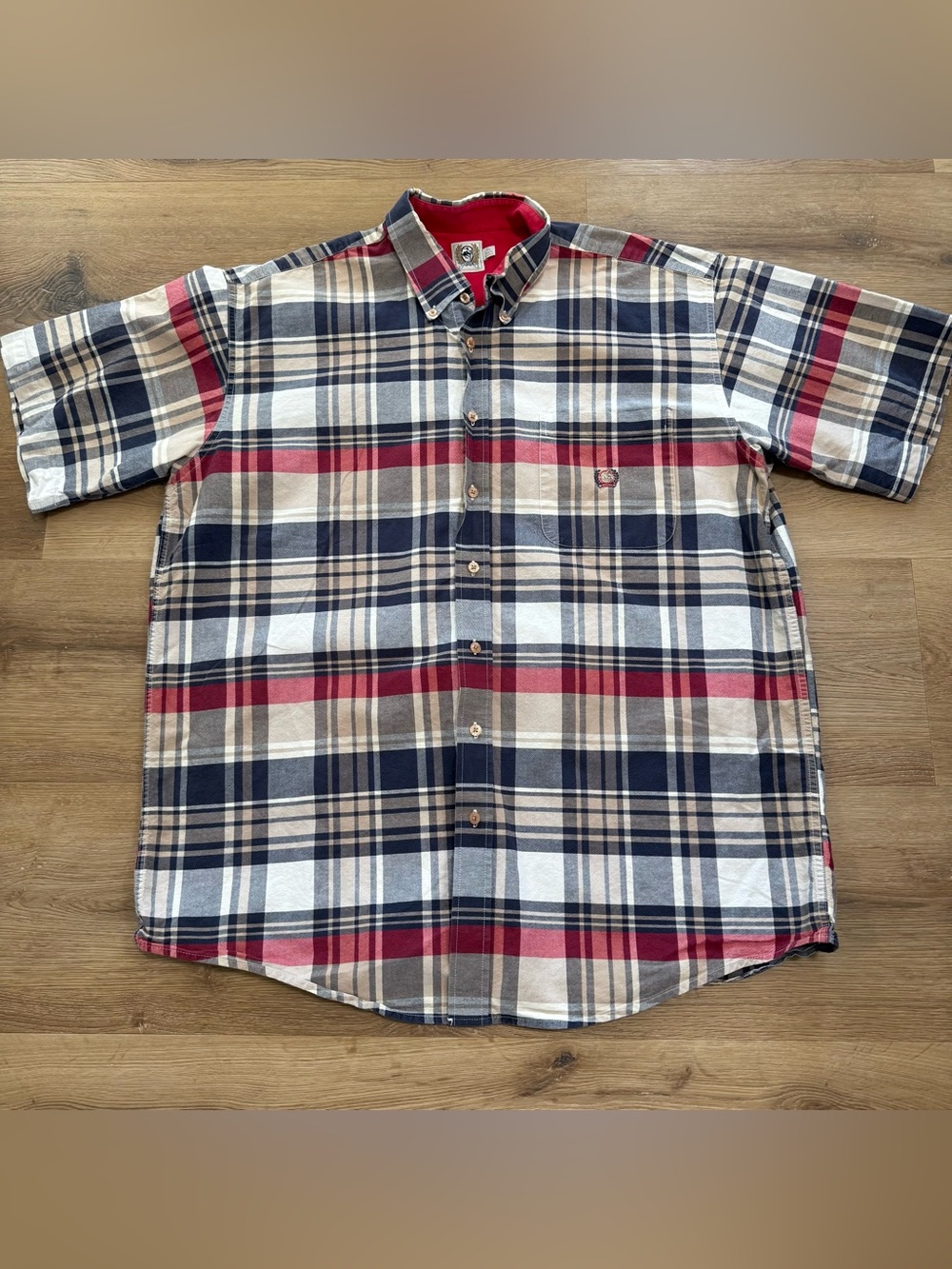 Cinch Mens Cinch Plaid Short Sleeve Button Down Western Work Shirt Size XL Nice